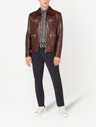 Dolce & Gabbana Multi-Pocket Leather Jacket