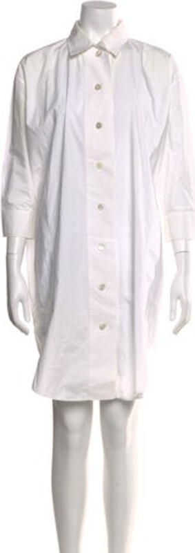 Acne Studios Shirtdress White Three-Quarter Sleeve with Collar Designer