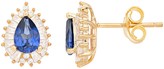 Thumbnail for your product : 10k Gold Gemstone & 1/3 Carat T.W. Diamond Teardrop Stud Earrings