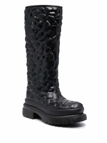 Thumbnail for your product : Valentino Garavani Atelier floral-embossed mid-calf rain boots