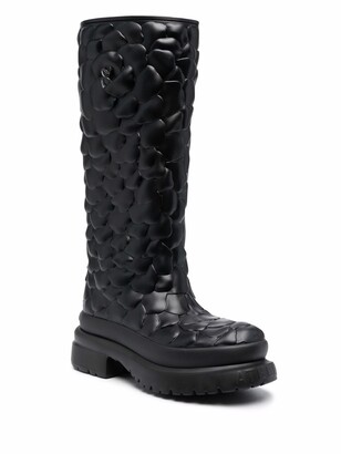 Valentino Garavani Atelier floral-embossed mid-calf rain boots
