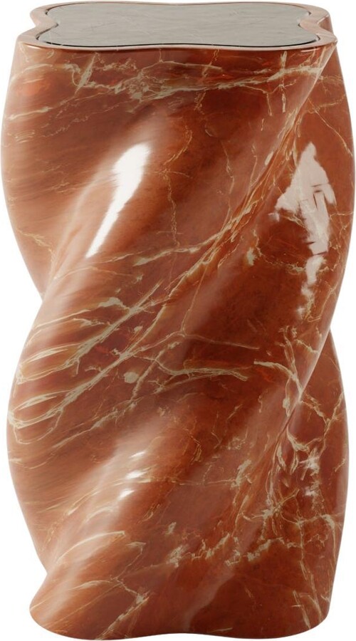 Isabella Burgio Rojo Alicante Marble U Line 'fuuuusillo' Accent Table By Burgio