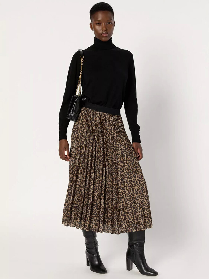 Animal Print Pleated Skirt ShopStyle UK