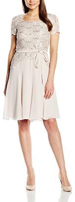 Jacques Vert Women's Petite Chiffon Fit and Flare Jersey Dress