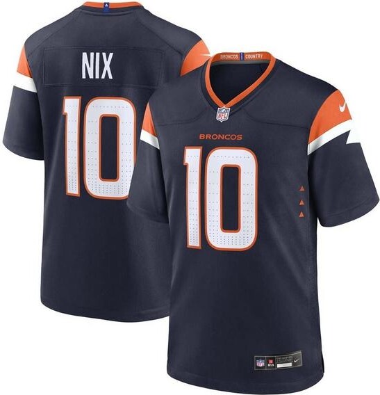 Nike Denver Broncos Bo Nix #10 Alternate Game Jersey 2XLarge Orange