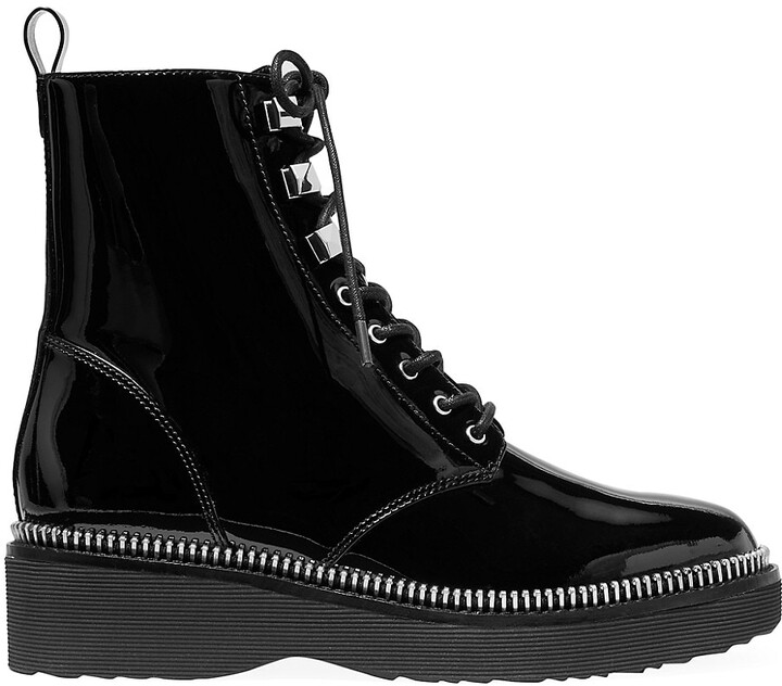 michael michael kors haskell patent leather combat boot