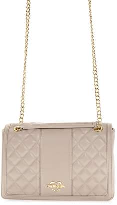 Love Moschino Taupe Quilted Bag In Faux Leather