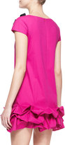 Thumbnail for your product : Paule Ka Short-Sleeve Dress with Ruffled Hem, Fuchsia