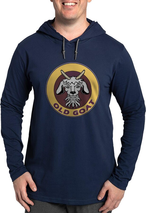CafePress Old Goat Long Sleeve T Shirt Men's Hoodie Shirt Navy