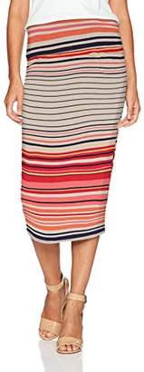 Max Studio Women's Stripe Roll Over Midi Skirt
