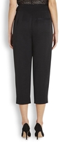Thumbnail for your product : L'Agence Black cropped grosgrain trousers