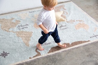 Lorena Canals Vintage Map Washable Recycled Cotton Blend Rug