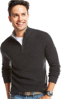 Thumbnail for your product : Club Room Wool/Cashmere Blend Basketweave Quarter Zip Sweater