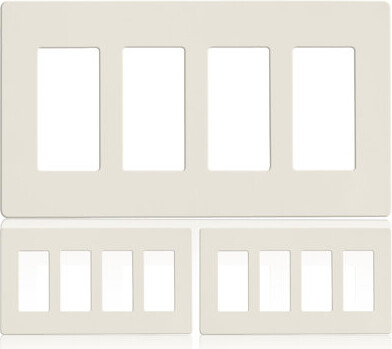 Faith 4-Gang Decorator Screwless Duplex Outlet Wall Plate