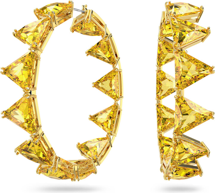 Buy Swarovski Florere stud earrings, Flower, Yellow, Gold-tone plated