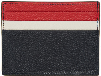 Thom Browne Navy Double Sided Note Compartment Card Holder