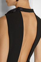 Thumbnail for your product : Miu Miu Chiffon-trimmed cady and wool-crepe mini dress