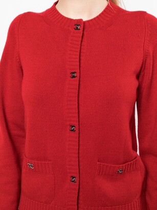 Chanel Pre Owned 1990s CC turn-lock cashmere cardigan