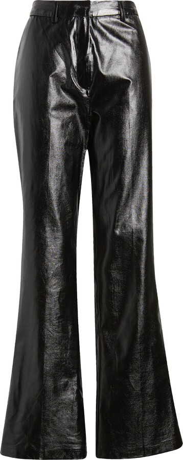 Topshop Maternity faux leather straight leg trouser in black