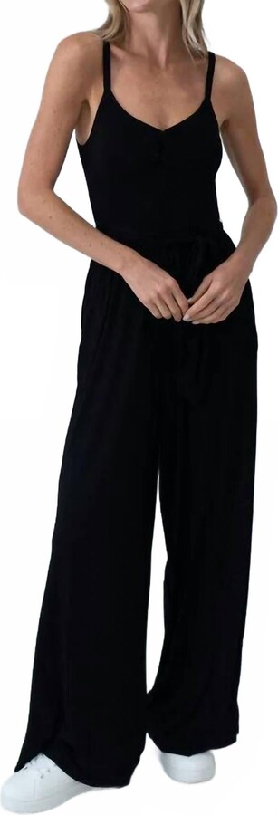 SIX/FIFTY Shannon Side Tie Jumpsuit In Black