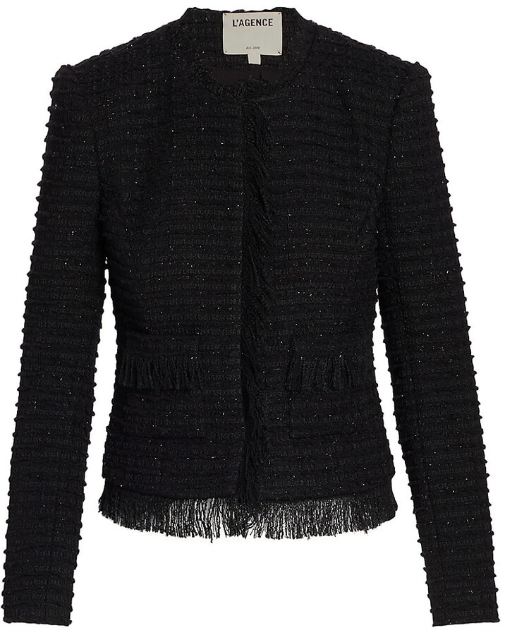 black tweed blazer