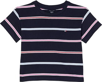 Tommy Kids Multi Stripe Tee (Big Kids) (Navy Blazer) Girl's Clothing - ShopStyle