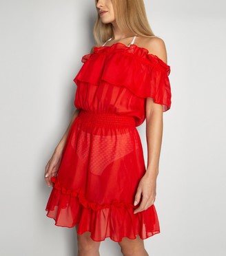 New Look Wolf & Whistle Chiffon Frill Beach Cover Up