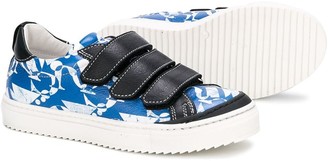 John Galliano Printed Touch Strap Sneakers