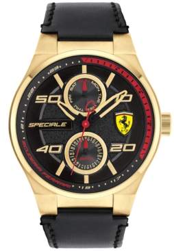Ferrari Limited Edition Men's Speciale Multi Black Leather Strap Watch 44mm 0830417
