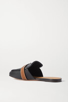 Thumbnail for your product : Loewe Gate Topstitched Two-tone Leather Loafers - Black