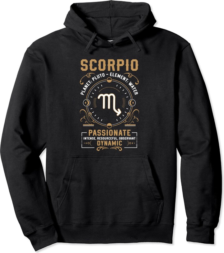 Zodiac Constellation Designs Starry Sky Idea Scorpio Astrological Sign Constellation Moon Cycle Pullover Hoodie
