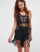 Thumbnail for your product : Missguided Tassel Hem Embroidered Cami