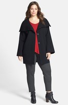 Thumbnail for your product : Eileen Fisher Knit Funnel Neck Wool Blend Coat (Plus Size) (Online Only)