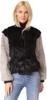Thumbnail for your product : Adrienne Landau Rabbit Varsity Jacket