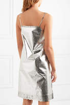 Thumbnail for your product : MM6 MAISON MARGIELA Metallic Lace-trimmed Coated-shell Dress - Silver