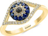 Thumbnail for your product : Effy 14K Yellow Gold, Sapphire & Diamond Evil Eye Ring