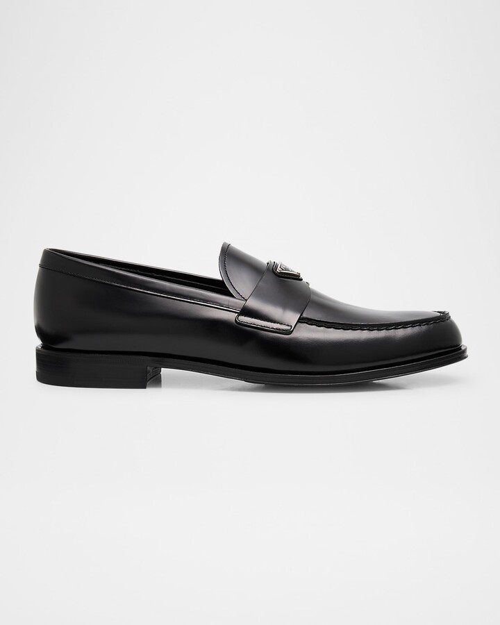 Prada Men's Brushed Leather Loafers