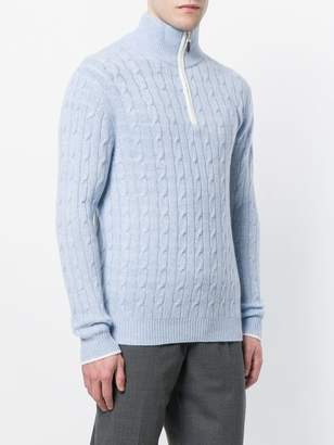 N.Peal cable half zip sweater