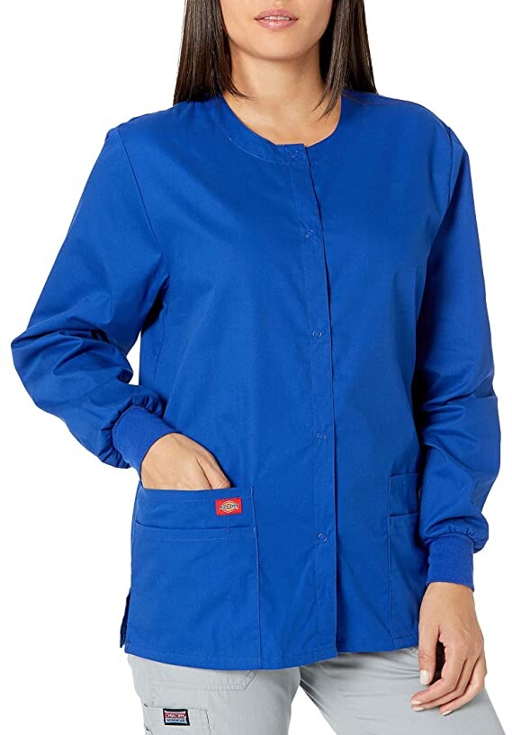 Dickies Women's EDS Signature Scrubs Missy Fit Snap Front Warm-up 