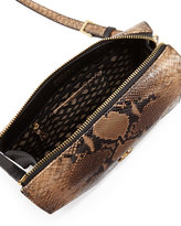 Thumbnail for your product : Eric Javits Chelsea Snake-Skin Embossed Shoulder Bag, Latte/Black