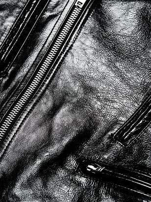 Helmut Lang Glossy Leather Cropped Biker Jacket