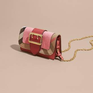 Burberry The Mini Buckle Bag in Leather and House Check