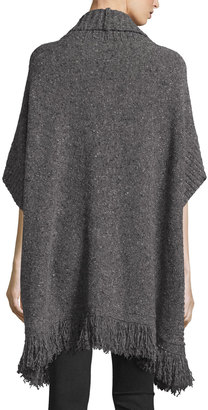 Joie Hatice Tweed Cowl-Neck Tunic Sweater