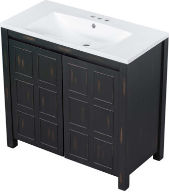 Winston Porter Bathroom Storage Vanity With Resin Sink & 2 Doors