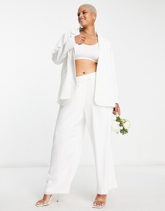 Ever New Curve Bridal oversized suit blazer in ivory - part of a set
