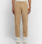 Thumbnail for your product : Folk Signal Tapered Pleated Cotton-Corduroy Trousers