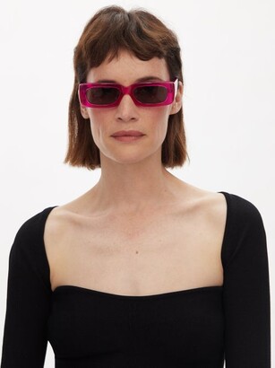 ATTICO X Linda Farrow Mini Marfa Rectangle Sunglasses - Pink
