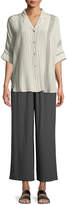 Thumbnail for your product : Eileen Fisher Drawstring-Waist Wide-Leg Linen Cropped Pants