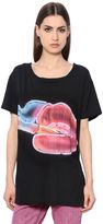 Marc Jacobs T-Shirt En Jersey De Coton Imprimé Lèvres Fumant