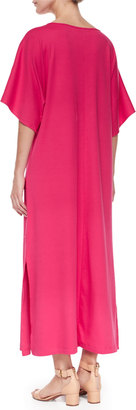 Joan Vass Keyhole-Front Long Dolman Dress, Plus Size